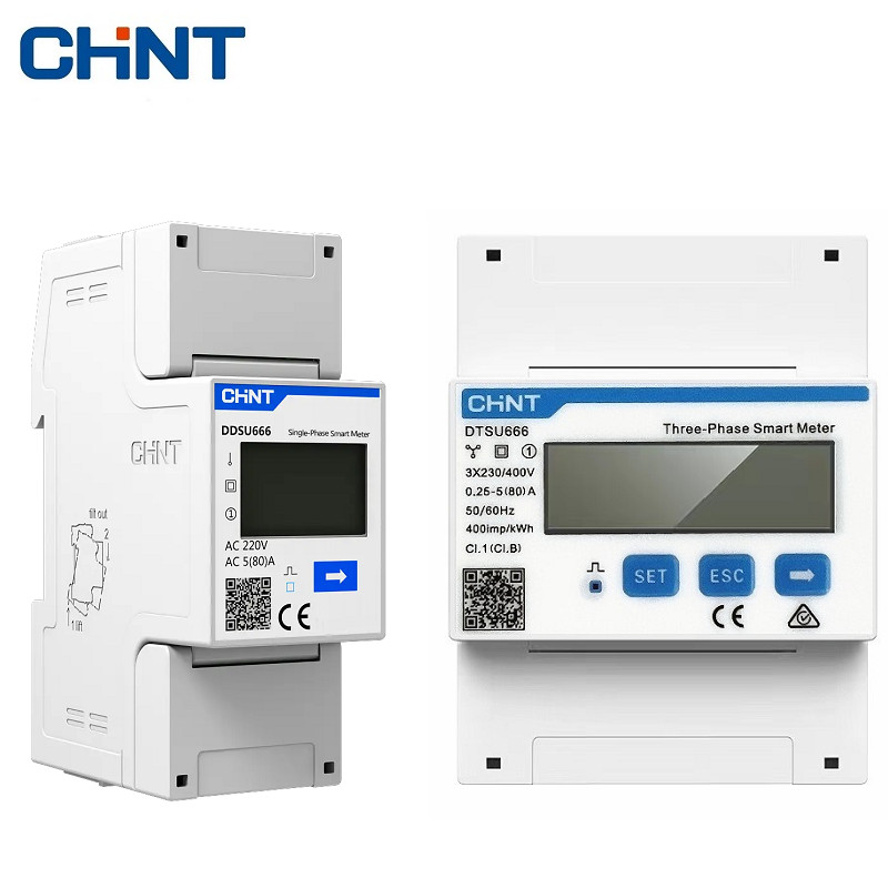 CHINT DDSU666 DTSU666 มัลติฟังก์ชั่น Power Meter Programable V,A,W,KWH,VAR, MODBUS RS485 เครื่องวัดพลังงานไฟฟ้าอินเวอร์เตอร์พลังงานแสงอาทิตย์ PVCHNTCHNTCHNTCHNT