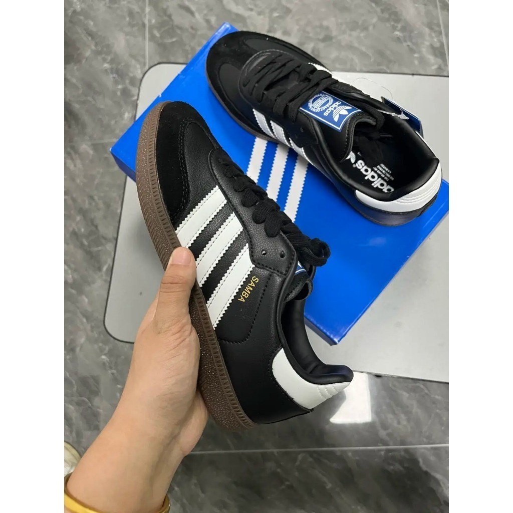 Adidas originals SAMBA OG รองเท้าผ้าใบแฟชั่น รองเท้าผ้าใบส้นแบน(B75807)