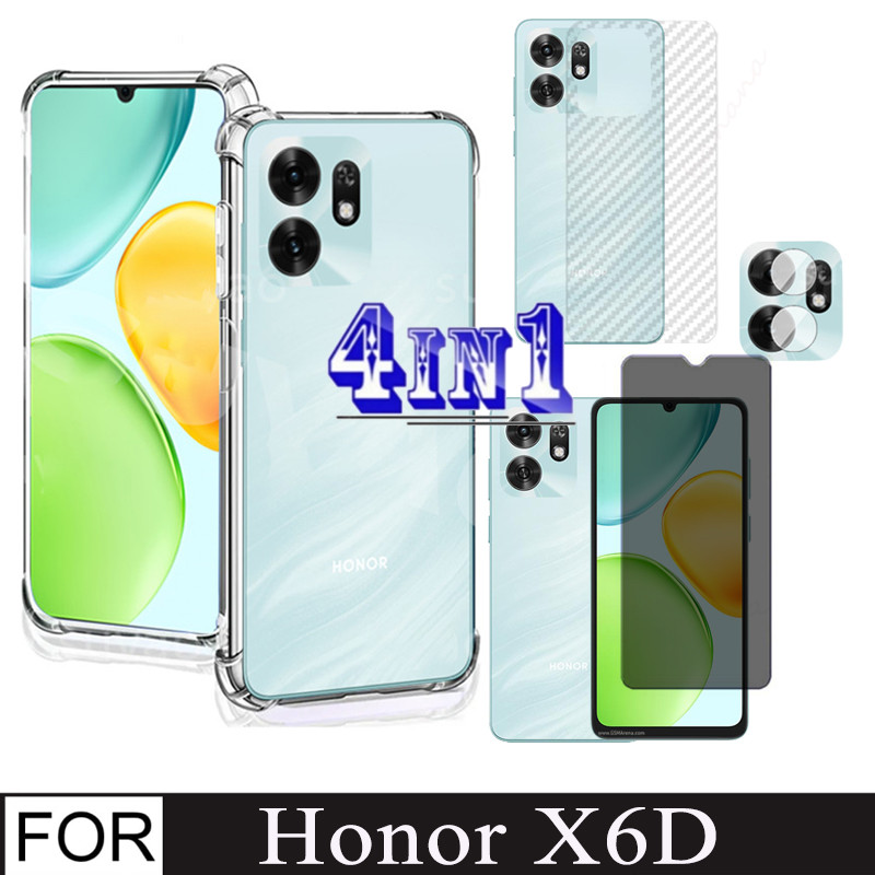 4In1 Honor X6D เคสกันกระแทกสําหรับ Honor 500 X7D 400 สมาร์ท X9D กล้องเลนส์ฟิล์มโทรศัพท์ป้องกัน + เลน