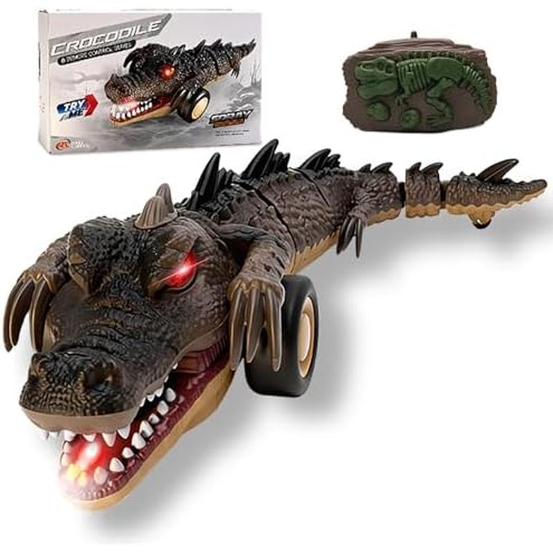 Remote Control Crocodile Car Toy,2.4Ghz RC Toy Cars,Boys 3-12 Year Old,360°Rolling Turns & Slides wi