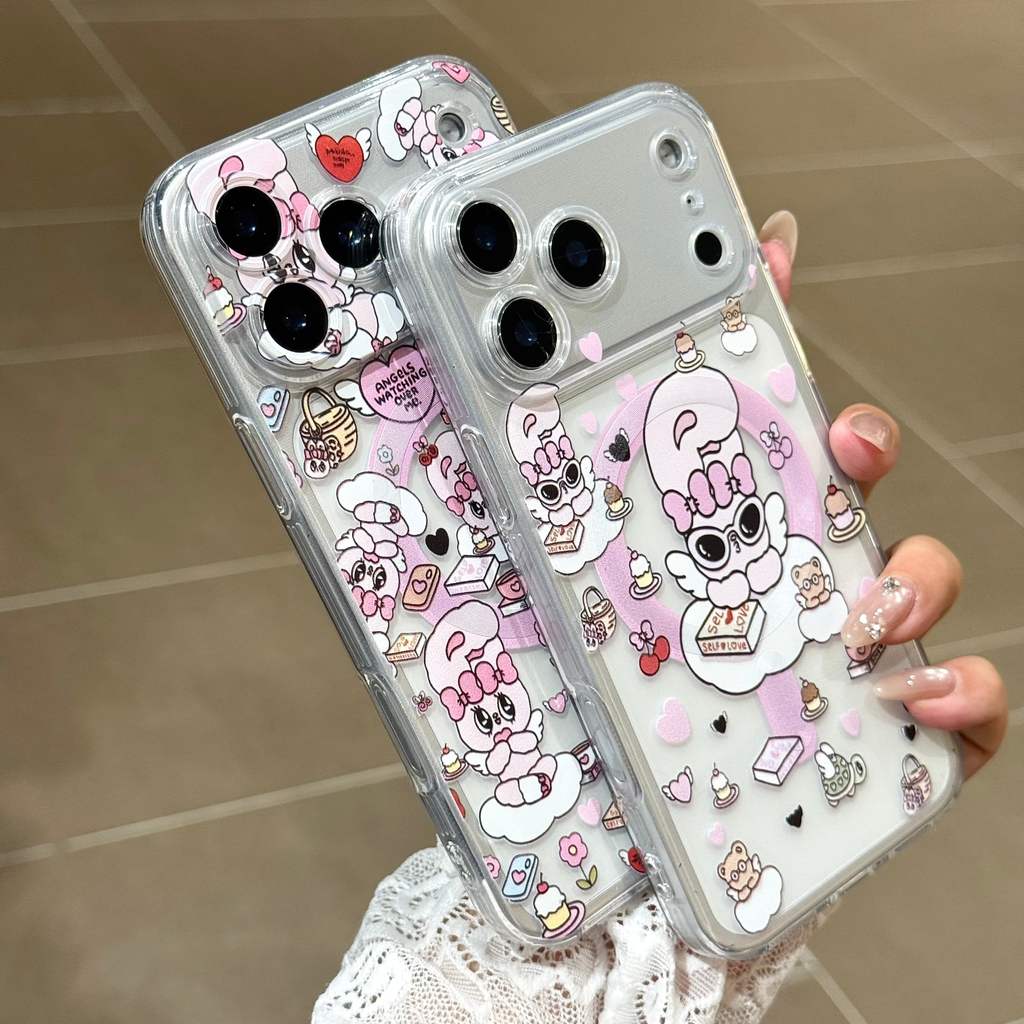 IPhone 17promax การ์ตูนรักกระต่าย i16 i15 i14 15plus Magnetic TPU รวมทุกอย่างเคส