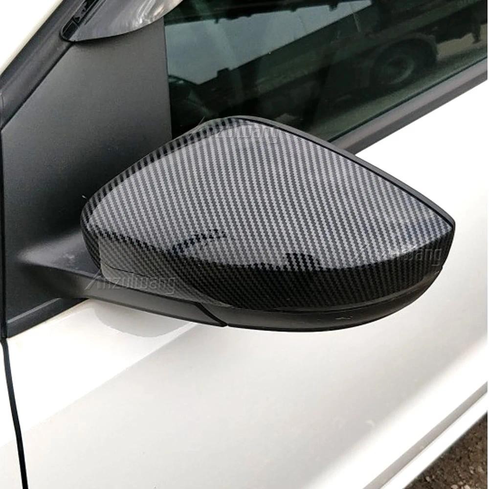 Gloss สีดําด้านข้าง Wing ด้านหลังกระจกมองหลังฝาครอบกรณี Caps Shell เปลี่ยนสําหรับ Volkswagen สําหรับ