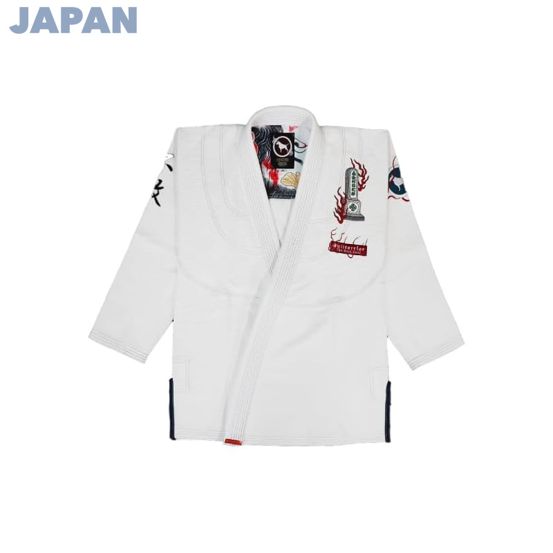 Japanese Brand [BULL TERRIER] Fuhai R Brazilian Jiu-Jitsu Gi - White (Size A0, A1, A3)