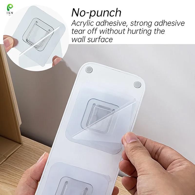 [ikn] 1-10 คู่ตะขอติดผนังกาวสองหน้าถ้วยดูดโปร่งใส Suer Hooks ห้องนอนห้องครัว Multi-purpose Organizer Holders [TH]