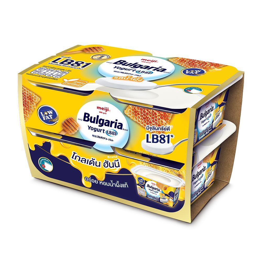 [สินค้าส่งด่วน] เมจิ โยเกิร์ตบัลแกเรีย โกลเด้นฮันนี่ 110 กรัม แพ็ค 4 MEIJI BULGARIA YOGURT GOLDEN HONEY 110 G PACK 4