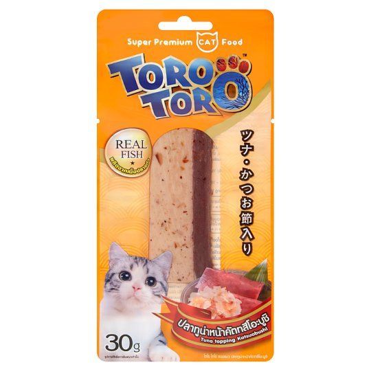 โทโร โทโร่ ขนมแมวทูน่าคัตทสึโอะบูชิ 30ก TORO TORO CATSNACK TUNA KATSUOBUSHI 30G