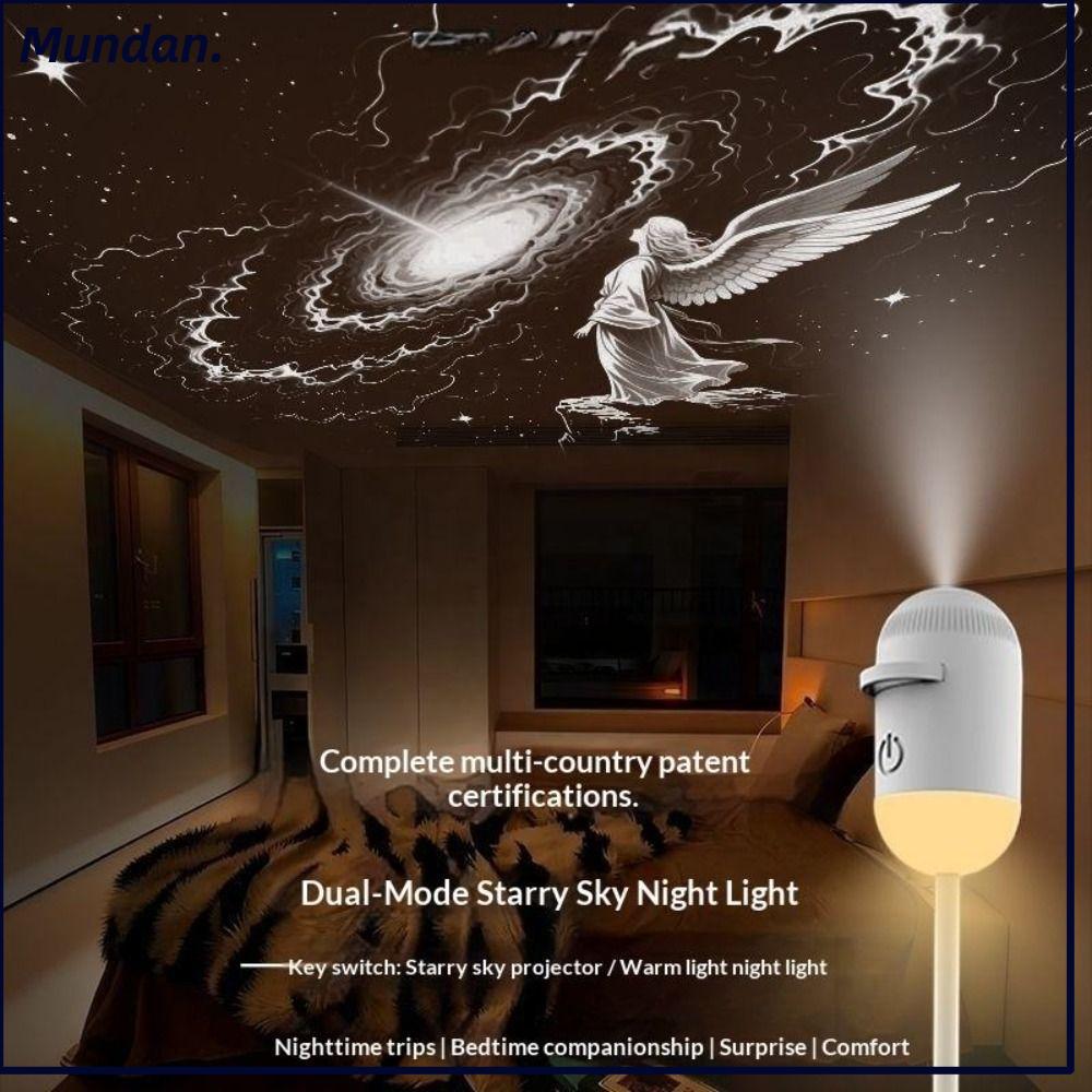 MUNDAN Galaxy Star Projector ปรับความสว่างได้ 360° Rotation Starry Sky Projector, USB Powered Portab