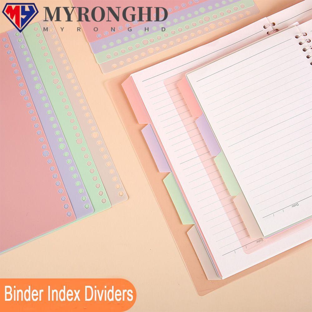 MYRONGHD Binder Page Dividers สินค้าสํานักงานคละสีสําหรับโฟลเดอร์โน๊ตบุ๊ค 4 Tab