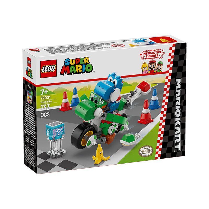 LEGOLEGO Building Blocks 72031 Mario Kart Yoshi รถจักรยานยนต์ของเล่นของขวัญสําหรับเด็กชายและเด็กหญิง