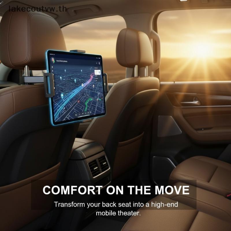 LK Universal รถ Headrest แท็บเล็ต Mount Holder หมุน 360 องศาสําหรับ Pad Stand Auto ที่นั่งด้านหลังหม