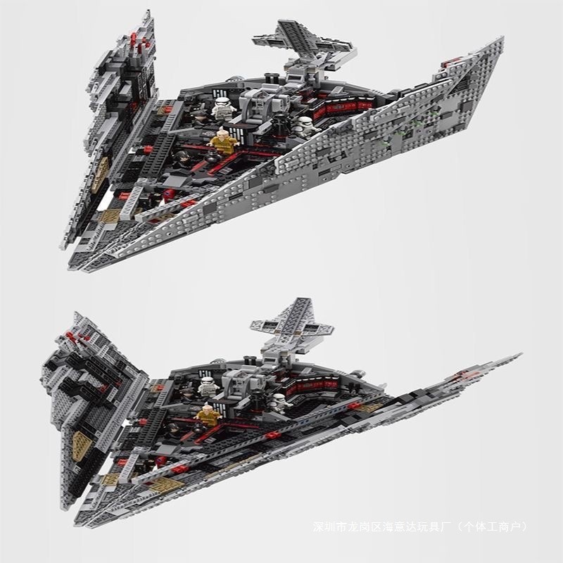 ใช้งานร่วมกับ Lego Star Wars J-Starship 75190 Boy Battleship Building Block ของเล่นยานอวกาศจักรวาลขน