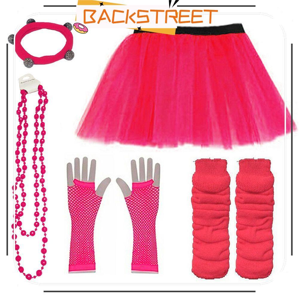 BACKSTAGE Neon 80s Tutu Skirt Prom party ถุงมือลูกปัด Hen Party