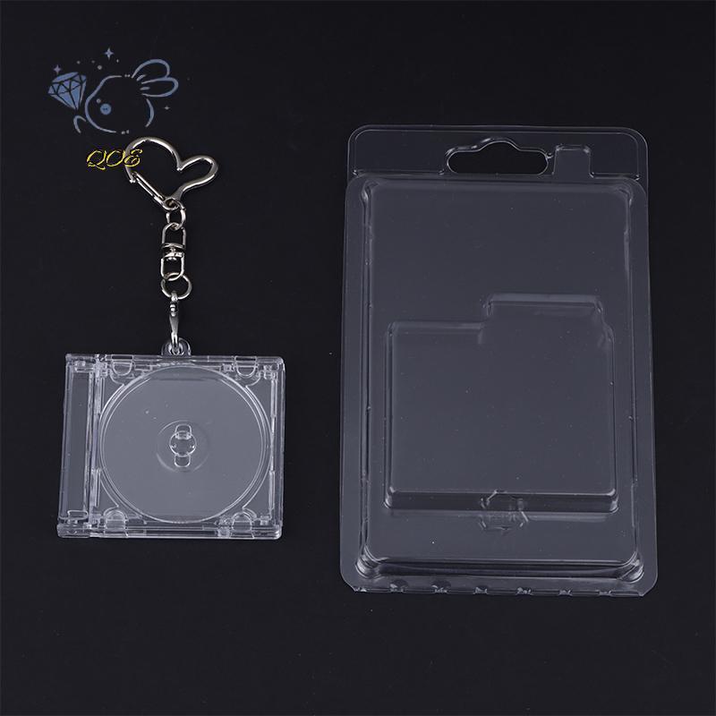 [QOE] Mini Cd พวงกุญแจอัลบั้มกรณีพลาสติก Cd Cases Clear DVD Cover Bulk DVD Jewel Keyring เพลง nk Min