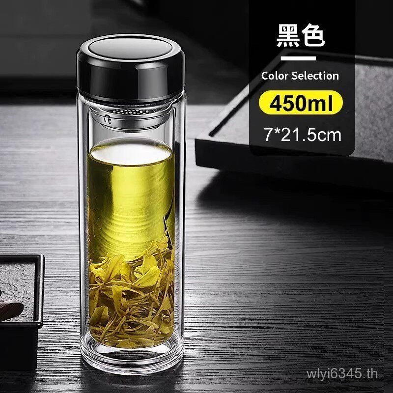 Double-layer Broken Broken Broken Broken Broken Broken German Cup High-End Non-Anti-Tea Cupกระจกนิรภ
