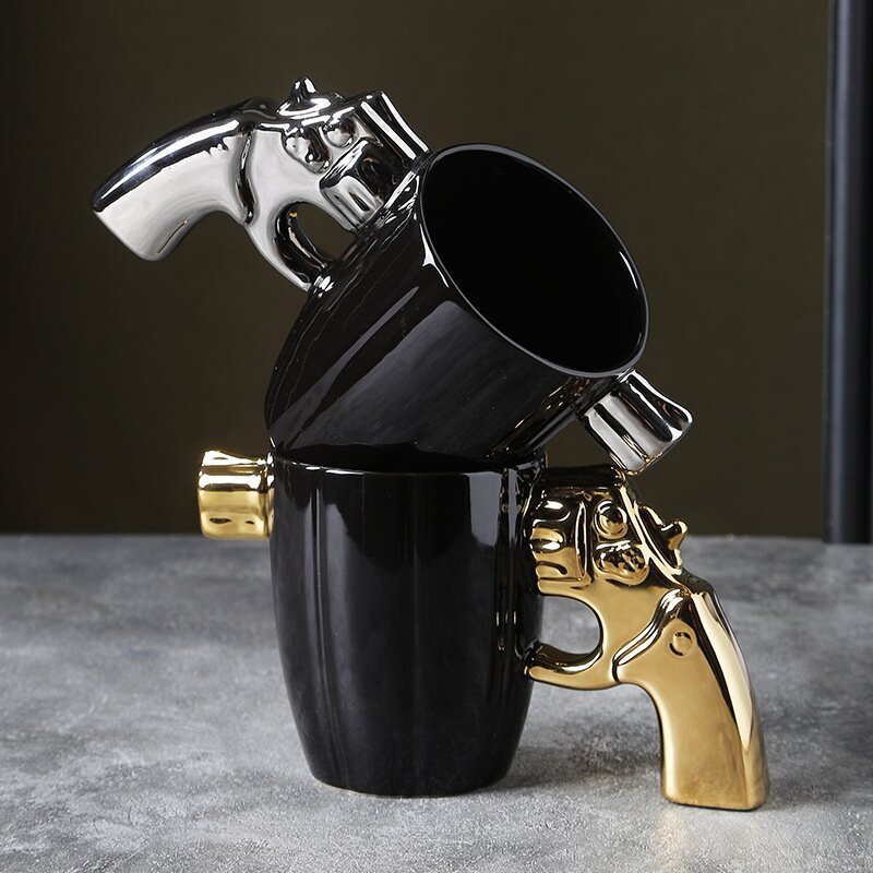 Revolver Cup Creative Ceramic Shape Cup 3D Ceramic Cup