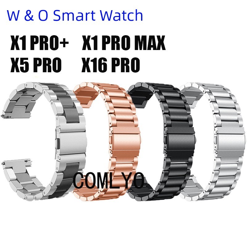 นาฬิกาผู้หญิง นาฬิกาออโต้ สายนาฬิกาอัจฉริยะสำหรับ W & O สายนาฬิกา X1 M1 PRO X5 PRO สายสแตนเลสสำหรับธ