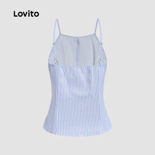 Lovito แคชชวล เสื้อผู้หญิงทรงสวยผูกโบว์ ดีไซน์เก๋ สำหรับฤดูใบไม้ผลิ/ฤดูร้อน LK3ED037