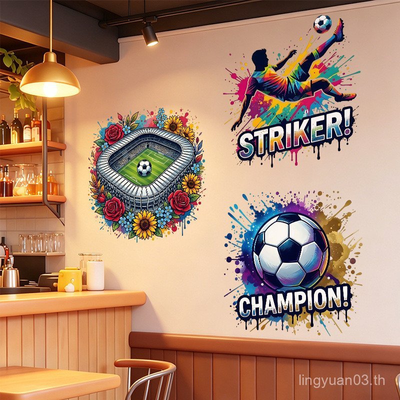 ธีมกีฬาตกแต่งสติ๊กเกอร์ติดผนังแบบคงที่ Meijiamo World Cup Player Fans Cheer WS3O