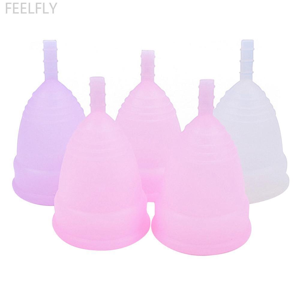FEELFLY 1 PC ถ้วยประจําเดือนแบบใช้ซ้ําได้ถ้วยผู้หญิงซิลิโคนสุขอนามัยของผู้หญิงถ้วยประจําเดือนสุขอนาม