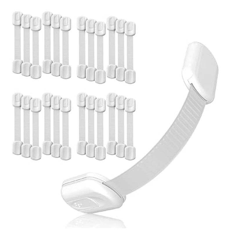 3M Adhesive Child Safety Strap Locks by Baby Proof Me, Baby Latches for Cabinets, Dishwashers, Fridg