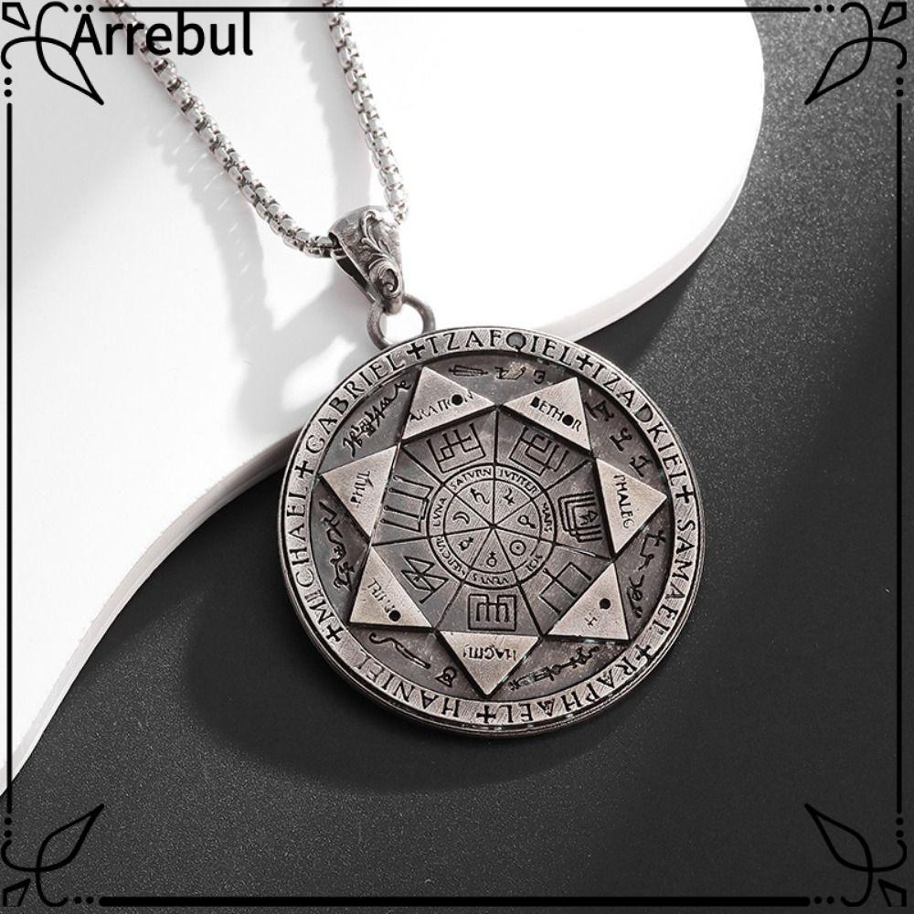 ARREBUL 7 Archangels Seal จี้, สแตนเลสเครื่องประดับ Hip Hop Solomon Amulet สร้อยคอ, Cculting Amulet 