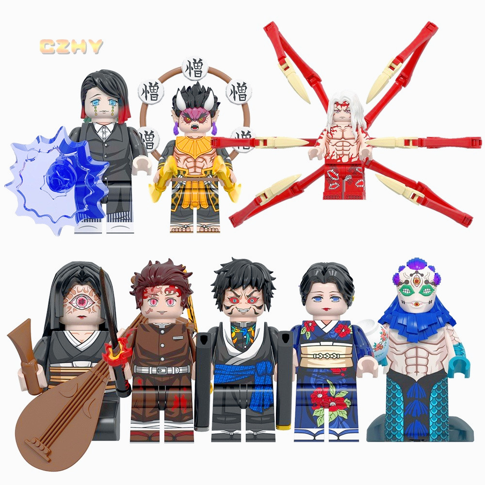 อะนิเมะการ์ตูนตัวอักษร Nakime Kamado Tanjirou Kaigaku Tamayao Gyoko Enmu Building Blocks ของเล่นเด็ก