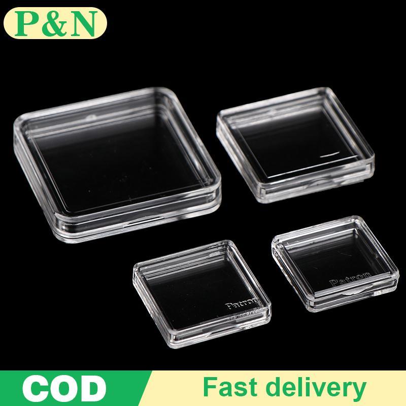 [P&N] 10PCS Square Clear Plastic Protector คอนเทนเนอร์สําหรับ Token Board Game Holder กล่องการ์ดคอลเลกชัน [cod]