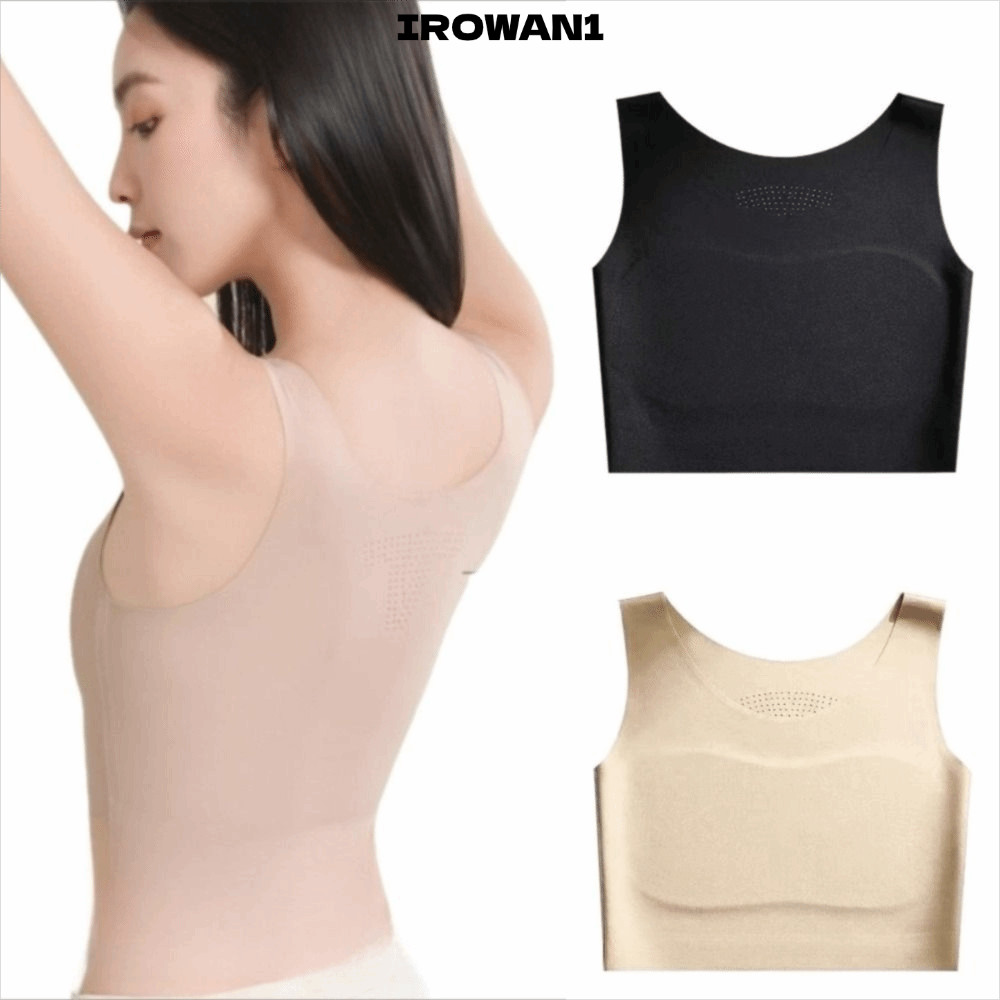 IRWAN1 หน้าอกผูกพันชุดชั้นใน, S/M/L/XL/XXL ผ้าไหมน้ําแข็งวัสดุ Liquid Foundation Bra, ชุดชั้นในสไตล์ถ้วยคงที่ U คอออกแบบSlimming Fitที่มองไม่เห็นไม่มีรอยต่อBraลดหน้าอก
