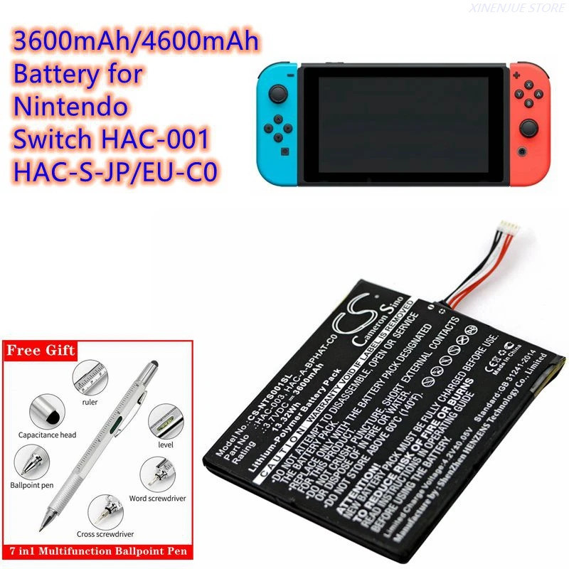 เกมคอนโซลแบตเตอรี่ 3.7V/3600mAh/4600mAh HAC-003, HAC-A-BPHAT-C0 สําหรับ Nintendo Switch HAC-001, HAC