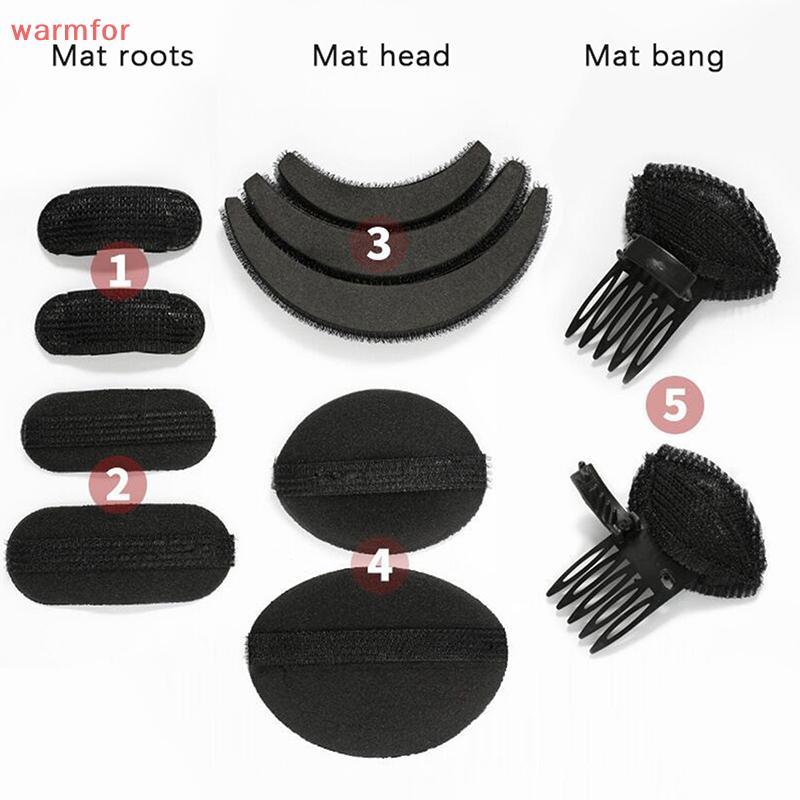 (วอร์มฟอร์) 8ชิ้น/เซ็ตผมปุยฟองน้ําฐานผมจัดแต่งทรงผมแทรกเครื่องมือพัฟฟองน้ําคลิป