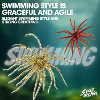 เดินปลา 6/10.5/11 ซม.ลอย Sea Urchin Soft Lure หนอนไบโอนิค TPE เหยื่อตกปลาปลาเทราท์ Pike