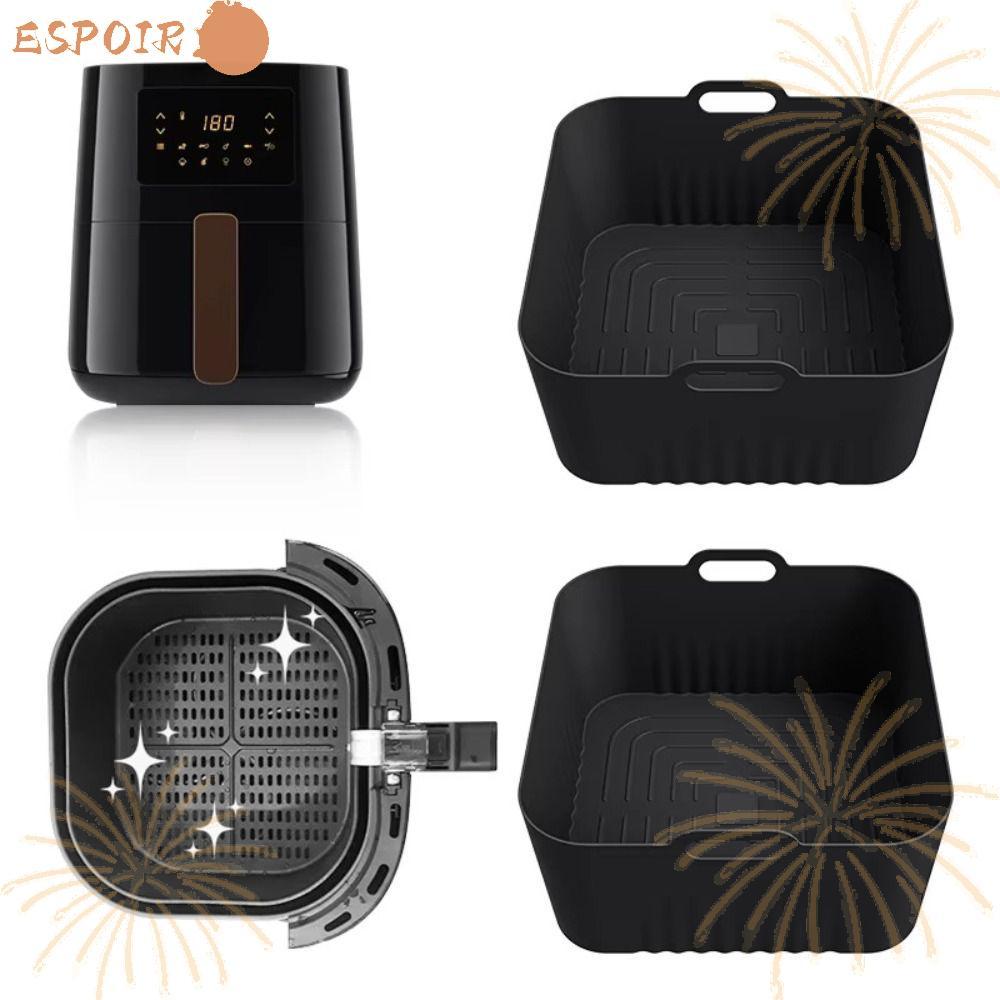 ESPOIR1 Air Fryer Mould, Reusable 4-5L Air Fryer ซิลิโคน Liners, Air Fryer อุปกรณ์เสริม 17 ซม.สแควร์