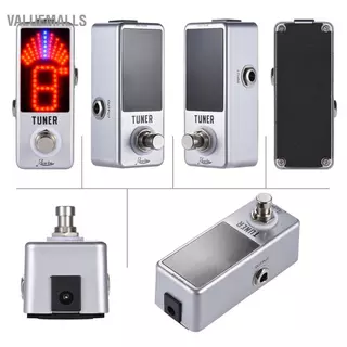 Valuemalls Mini Chromatic Tuner Pedal Effect จอแสดงผล LED True Bypass สำหรับกีตาร์เบส
