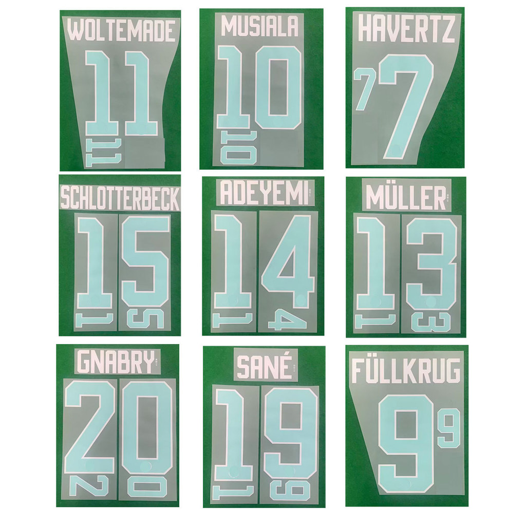 2026 ทีมชาติ Nameset 7 Havertz 6 Kimmich 19 Sané 2 Rudeiger 17 Wirtz 13 Muller 10 Musela Thermal Tra