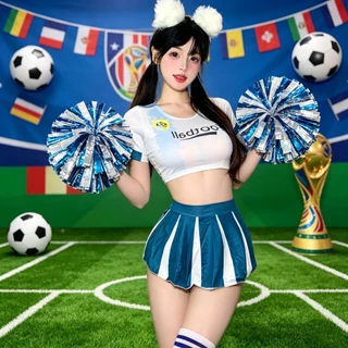 สวมบทบาท สาวเชียร์ลีดเดอร์ฟุตบอลโลก กระโปรงสั้นน่ารักและเซ็กซี่ หลากหลายสไตล์ ชุดนักเรียน JK ยั่วยวนสามีของเธอ