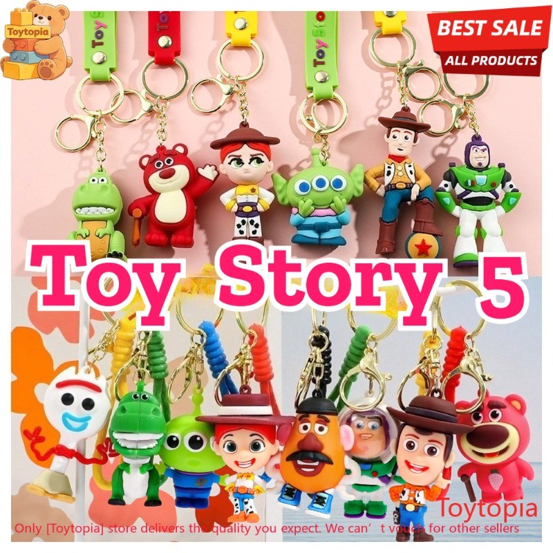 Toy Story5 Lilypad พวงกุญแจ Pixar Buzz Lightyear Woody พวงกุญแจโลหะของขวัญวันเกิดสําหรับแฟนกระเป๋าเป
