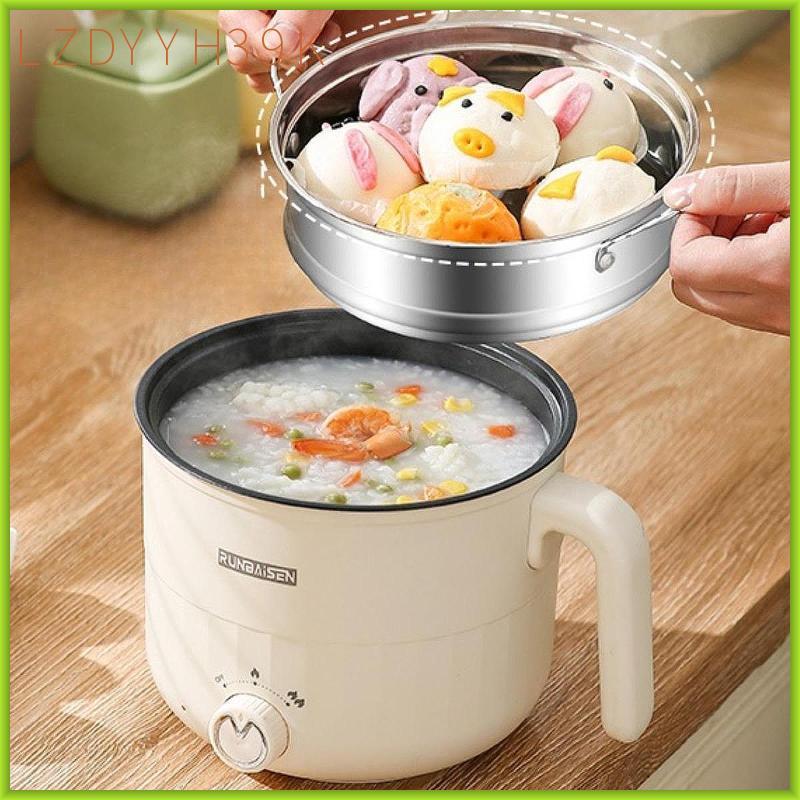 [lzdyyh39k] ไฟฟ้าหม้อร้อน Skillet หม้อหุงข้าวมัลติฟังก์ชั่ Steamer Ramen ข้าวไข่หม้อต้มวัสดุ PP อุณห