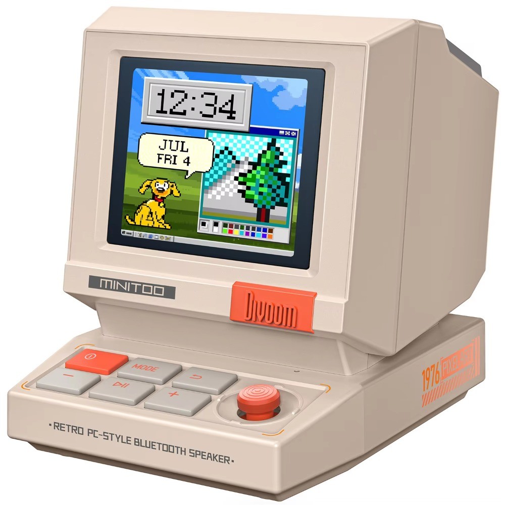 Divoom MiniToo ลําโพงบลูทูธย้อนยุคแบบพกพา Pixel Display Music Box สไตล์คอมพิวเตอร์ย้อนยุค