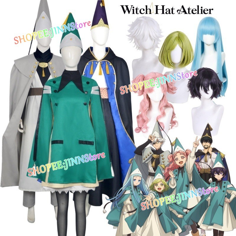 -JINN-ในสต็อก WITCH หมวก ATELIER คอสเพลย์เครื่องแต่งกาย AGOT COCO QIFREY OLRUGGIO คอสเพลย์ Cape/หมวก/วิกผมชุดอะนิเมะ Roleplay ชุด