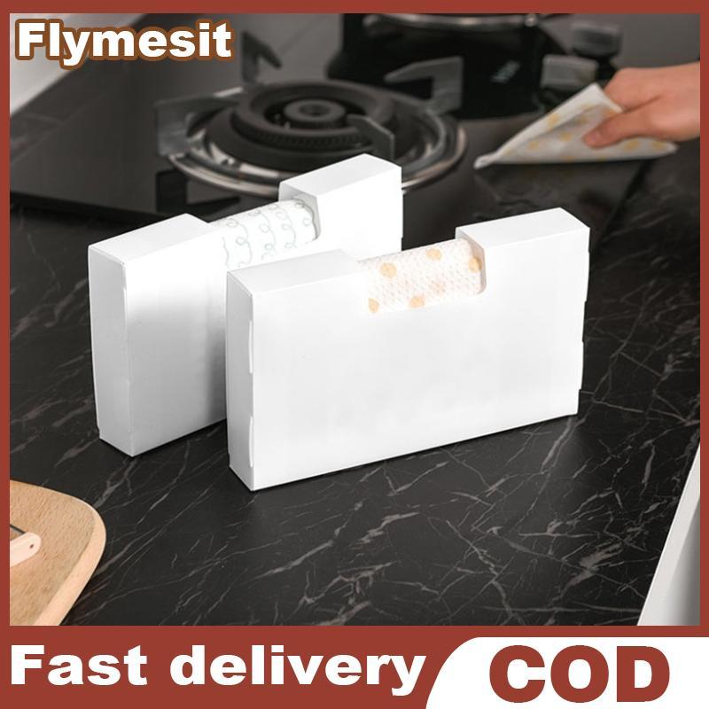 Flymesit ถุงพลาสติกในครัวเรือน Organizer กล่องสําหรับถุงมือและถังขยะกระเป๋า Dual ขนาดช่องสําหรับที่เก็บของในครัว EN