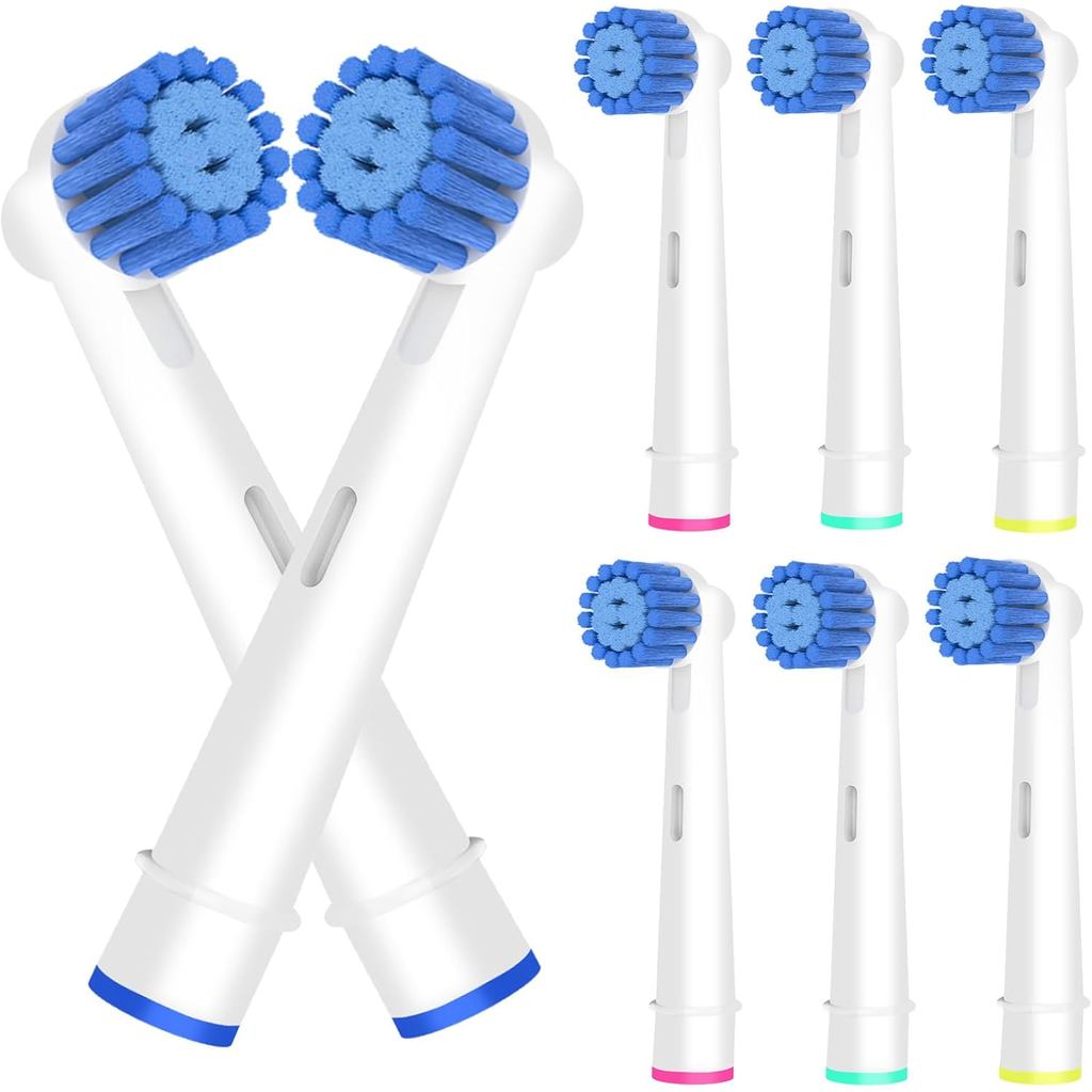 หัวแปรงดูแลเหงือกที่ละเอียดอ่อนเข้ากันได้กับแปรงสีฟันไฟฟ้า Oral B, 8 แพ็คหัวแปรงสีฟันมืออาชีพสําหรับ