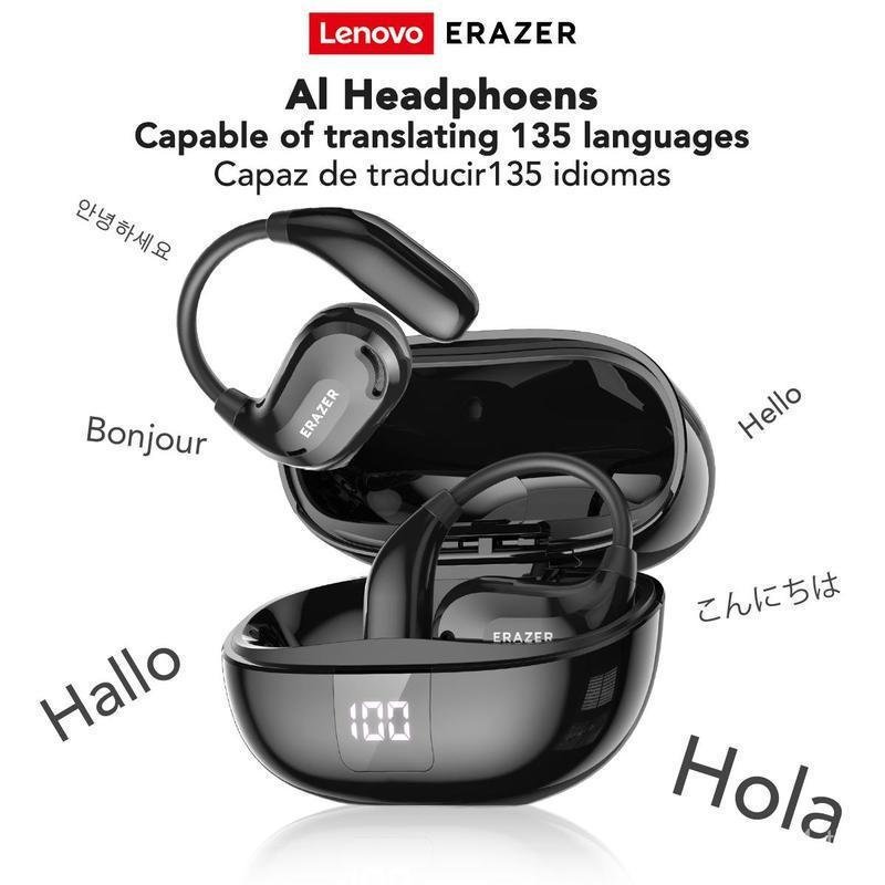 หูฟังการแปล Black Tech] LENOVO ERAZER XT66 | แปลแบบเรียลไทม์ 135 ภาษา | จอแสดงผลแบตเตอรี่ | คุณภาพเส
