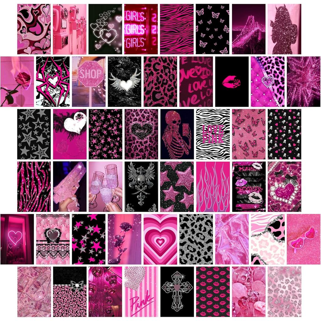 TwoDays Mcbling Room Decor Aesthetic Wall Collage Kit,ถังขยะY2kโปสเตอร์สําหรับห้องนอนหญิง,2000s Hot 