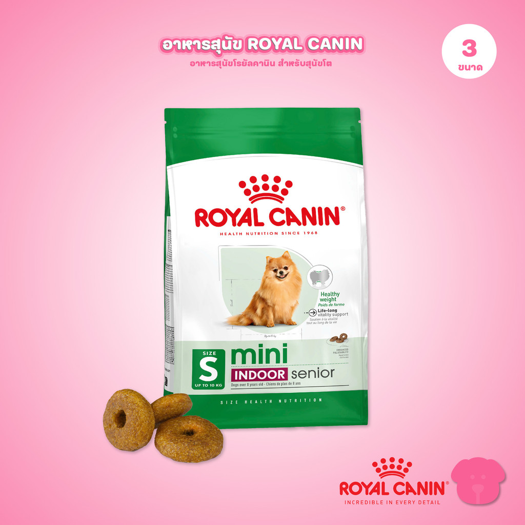 Royal Canin Mini Indoor Senior อาหารเม็ดสุนัขสูงวัยพันธุ์เล็ก เลี้ยงในบ้าน อายุ8ปีขึ้นไป(Dry Dog Foo
