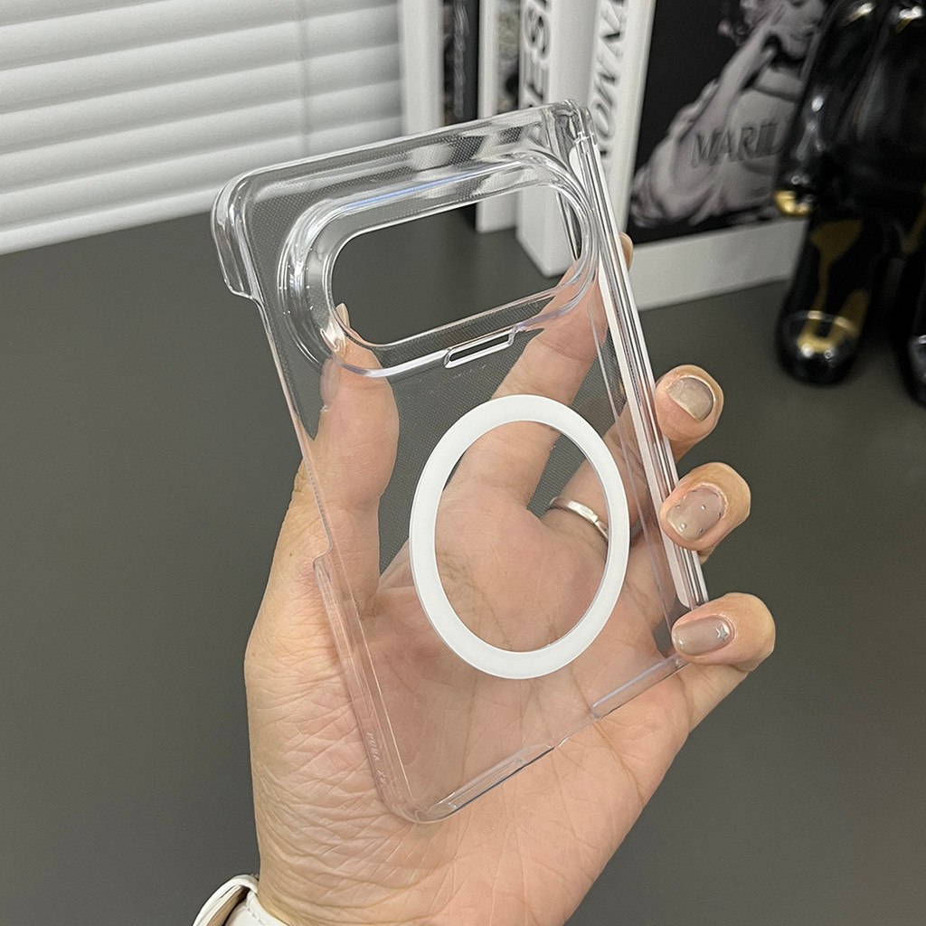 iqoo z9 5g เคส เคส iqoo z9x 5g สามปลา[อิทธิพลโปร่งใสป้องกันสีเหลืองแม่เหล็กดูด] เหมาะสําหรับหัวเว่ยป