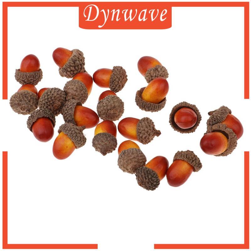 [Dynwave] 100pcs ธรรมชาติ Acorns ชนบทจริง Acorns หมวกบ้าน DIY คริสต์มาสฤดูใบไม้ร่วง Accent 20 acorns