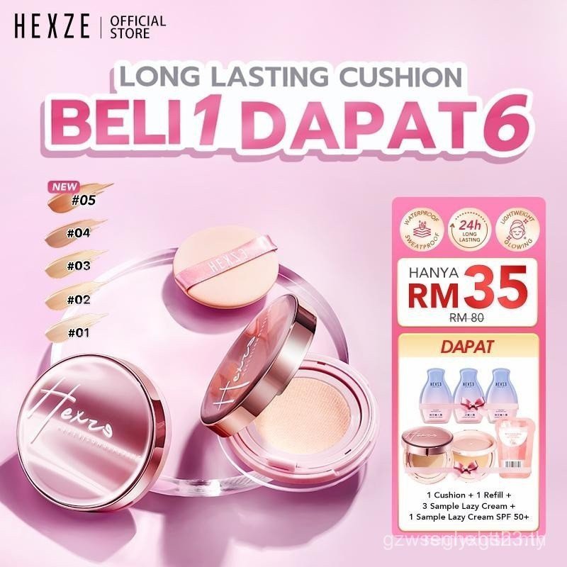 [ซื้อ 1 แถม 6] HEXZE Cushion Foundation 15g คอนซีลเลอร์ High Coverage Long Lasting Waterproof Makeup