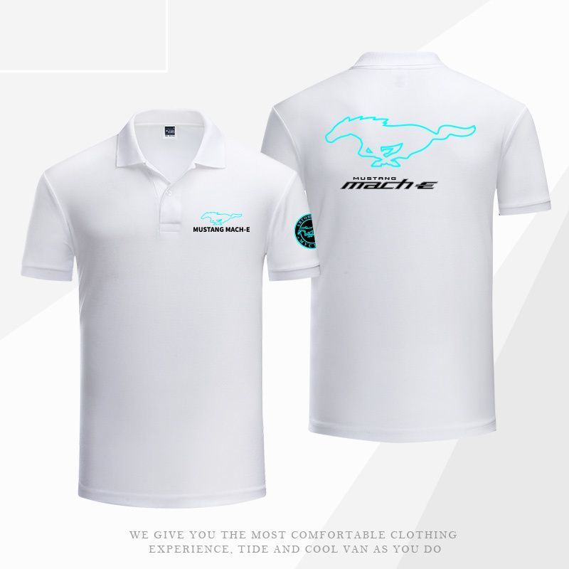 เสื้อโปโลสำหรับพนักงานบริการหลังการขายของตัวแทนจำหน่ายรถยนต์ Ford Shelby Mustang MUSTANG เสื้อยืดแขน