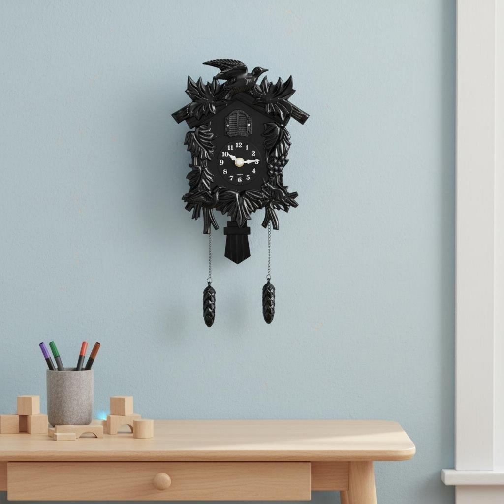 Distressed Finish Cuckoo Timepiece การเคลื่อนไหวไม่มีเสียง Retro Cuckoo Wall Timepiece สําหรับห้องนั