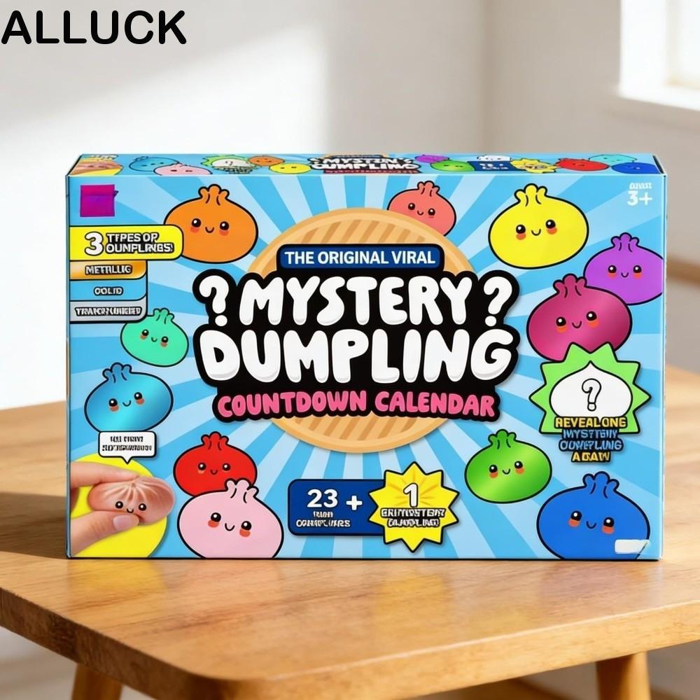 ALLUCK Mystery Dumpling Advent ปฏิทิน, Fidget Soft Dumplings ของเล่น, ตลกความวิตกกังวลบรรเทา Decompression ช้าปฏิทินนับถอยหลัง 24 วันสําหรับเด็กและผู้ใหญ่